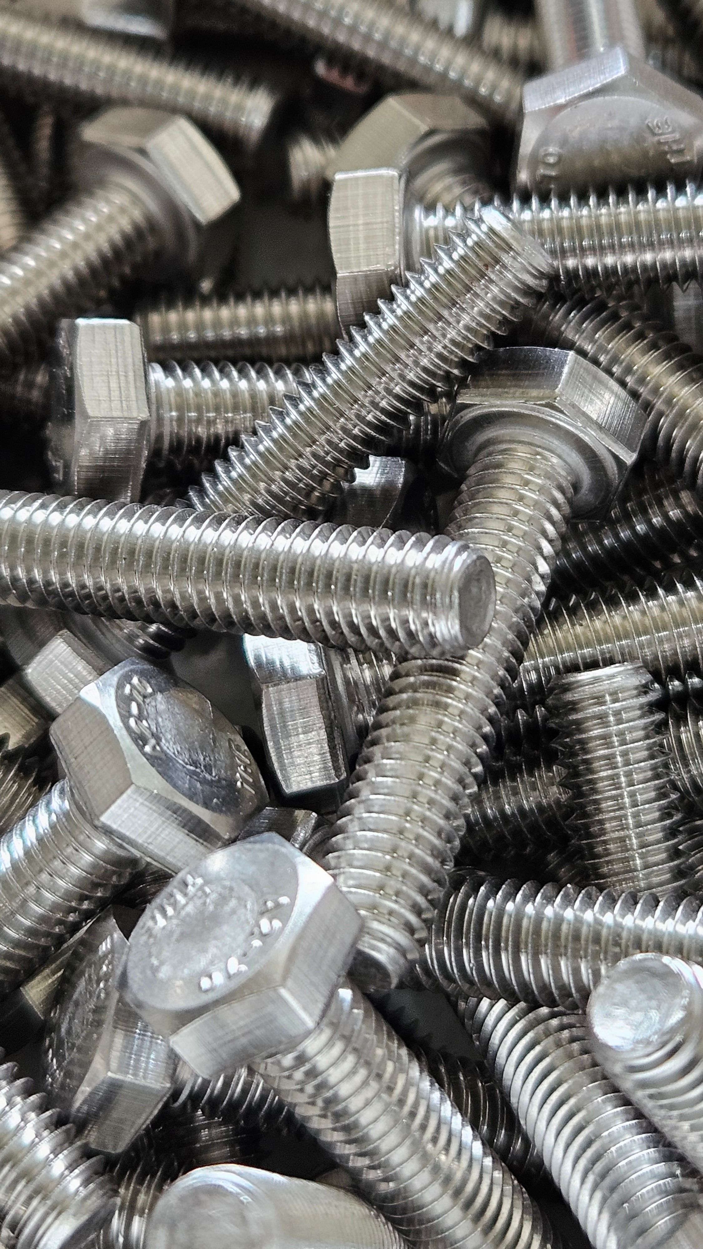 Hex bolts close-up